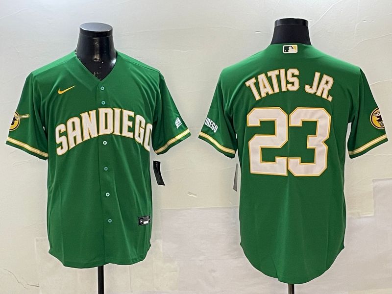 Men San Diego Padres #23 Tatis jr Green Jointly Name Game Nike 2025 MLB Jersey style 1